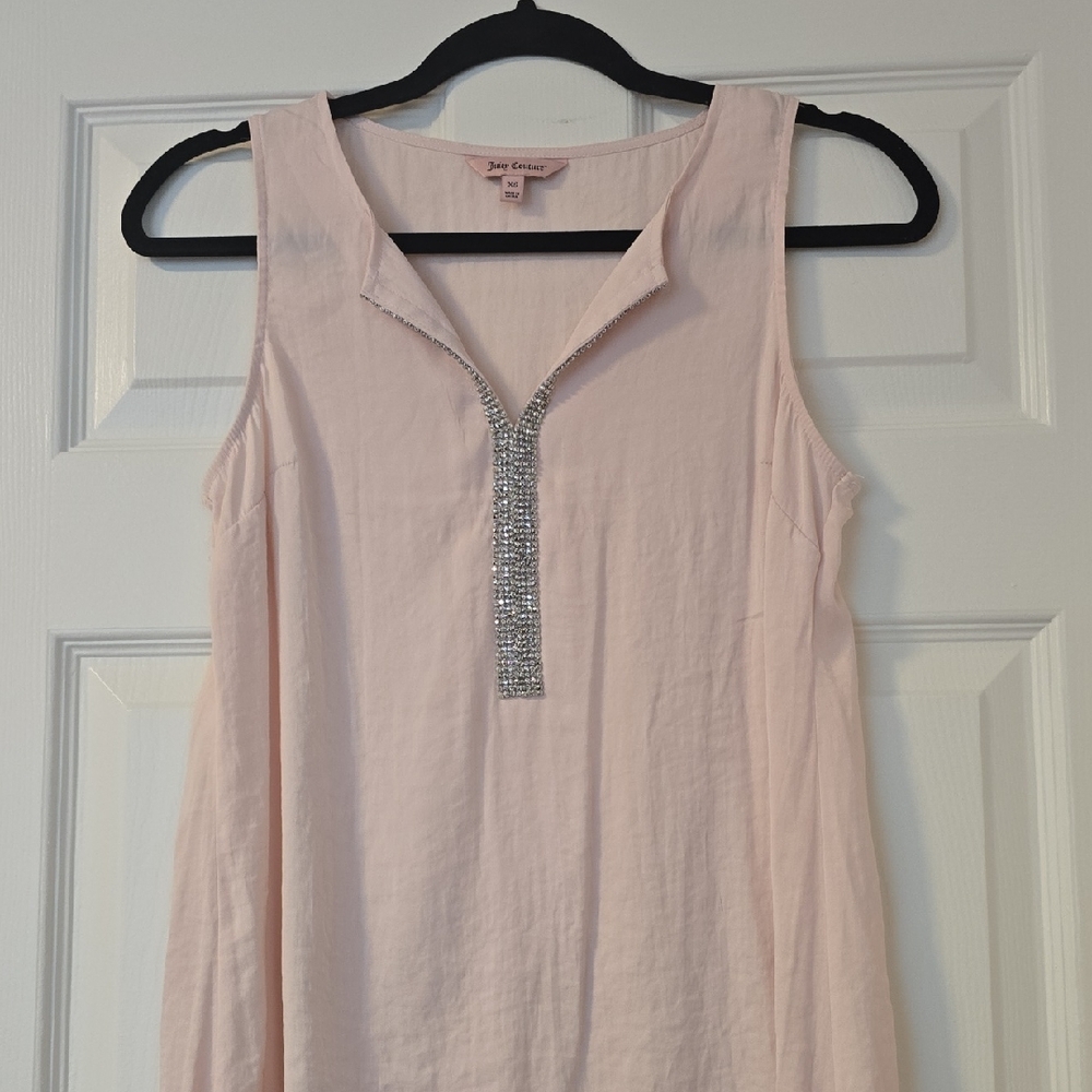 Juicy Couture Light Pink Tank Top with Silver Accent